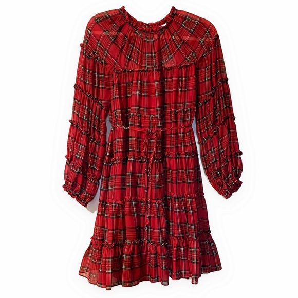NWT Antonio Melani | Deidre Tartan Plaid Holiday Dress - Picture 4 of 14